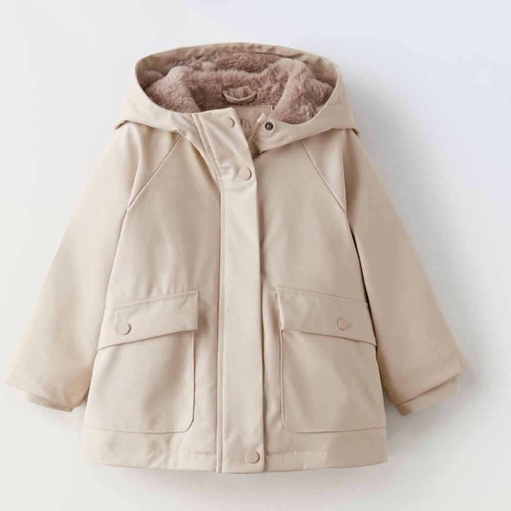 Zara Kids Tan Hooded Raincoat